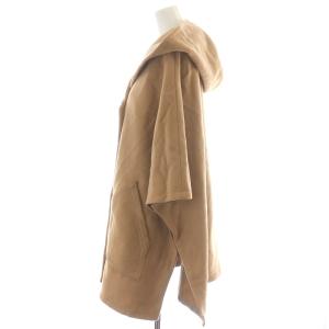 GRACE CONTINENTAL ポンチョ コート ショート フード ダブル ウール 36 S ベージュ