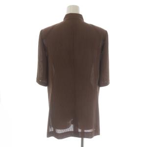 Leilian セットアップ 上下 ジャケット 五分袖 セミワイドパンツ 9 M 茶色 ブラウン GY09