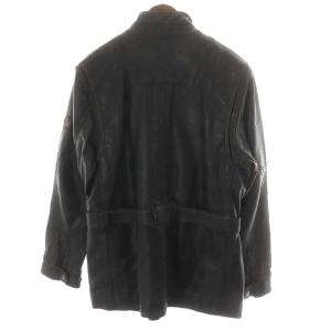 Timberland レザージャケット 革ジャン ロング丈 牛革 M ブラック