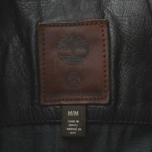 Timberland レザージャケット 革ジャン ロング丈 牛革 M ブラック