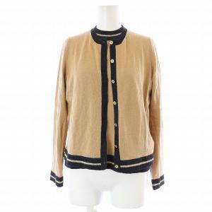 アンサンブルニット カーディガン カットソー 長袖 半袖 クルーネック ウール 11 L 茶 ブラウン