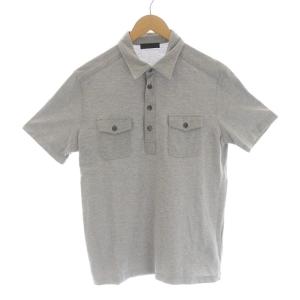 ポロシャツ カットソー 半袖 ポケット L グレー GY09