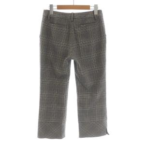 M'S GRACY クロップドパンツ セミフレア チェック ラメ 38 M ベージュ 黒 ブラック グレー GY09