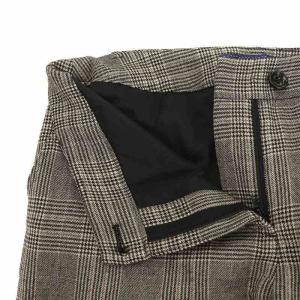 M'S GRACY クロップドパンツ セミフレア チェック ラメ 38 M ベージュ 黒 ブラック グレー GY09