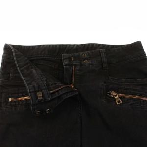 BALMAIN デニムパンツ ジーンズ スリム スキニー スリット 38 M 黒 ブラック