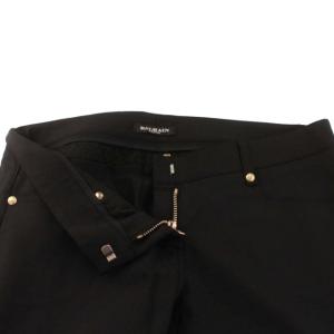 BALMAIN スキニー スリム パンツ キルティング ストレッチ 38 M 黒 ブラック