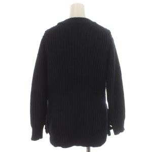 Alexander McQueen カーディガン ニット フリル ティアード コットン100% M 紺 ネイビー