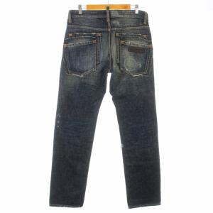 DSQUARED2 デニムパンツ ジーンズ ストレート ダメージ加工 ボタンフライ Dリング 46 XL インディゴ