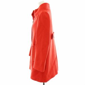 kate spade new york フローレンス ブロードハースト スタンドカラーコート ウール リボン ロング 裏地ドット 水玉 2 S オレンジ