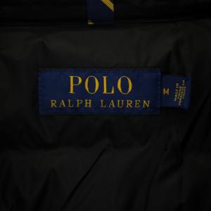 POLO RALPH LAUREN ダウンジャケット ジップアップ ロゴ刺繍 ナイロン M 黒 ブラック 03945310963