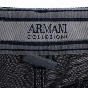 ARMANI COLLEZIONI デニムパンツ ジーンズ ジップフライ ロゴ 34 M 黒 ブラック