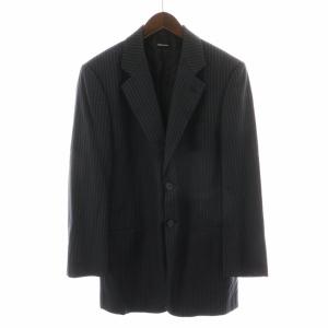 GIORGIO ARMANI スーツ セットアップ 上下 テーラードジャケット シングル 総裏地 サイドベンツ パンツ スラックス ジップフライ ストライプ
