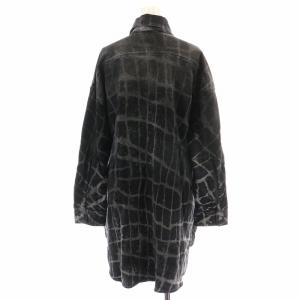 DIESEL Pinkies-SP Short Dress シャツワンピース ミニ 長袖 総柄 XXS 黒 ブラック グレー D-PINKIES-SP-NE