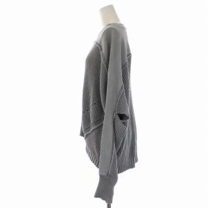 DIESEL ニット カットソー スウェット トレーナー 長袖 クルーネック 切替 デザイン S グレー