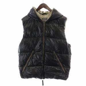 Aristeo ダウンベスト ジップアップ フード 48 L 黒 ブラック U.256.02-1035R