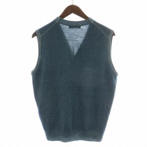 Cruciani ベスト ジレ ニット Vネック ウール 46 S 緑 グリーン
