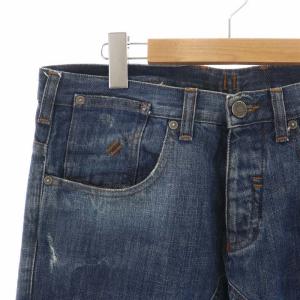 Neil Barrett INDIGO デニムパンツ ジーンズ ボタンフライ ダメージ加工 USED加工 32 L 紺 ネイビー