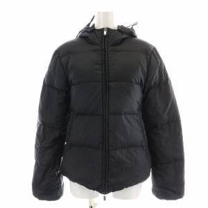 アドハラ ADHALA ダウンジャケット フード ジップアップ 38 S 黒 ブラック 1125-499-2440