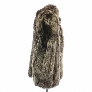 SAGA FOX 銀サガ ファーコート フォックスファー スタンドカラー ミドル 茶 ブラウン 白 ホワイト