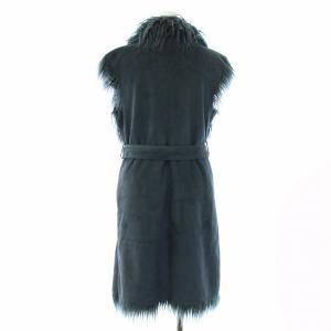 DIESEL ベスト ジレ フェイクスエード フェイクファー XS 紺 ネイビー