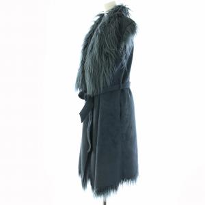 DIESEL ベスト ジレ フェイクスエード フェイクファー XS 紺 ネイビー