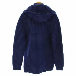 Bark ニットダッフルコート フード アウター 2 M 青 ブルー