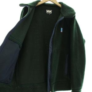 HELLY HANSEN ファイバーパイル ボアジャケット ロゴ アウター M 緑 グリーン