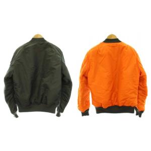 ALPHA INDUSTRIES MA-1 リバーシブル ブルゾン ジャケット 中綿 ナイロン アウター M カーキ オレンジ