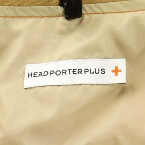 HEAD PORTER PLUS マウンテンパーカー ジップアップ フード バイカラー XL ベージュ オレンジ