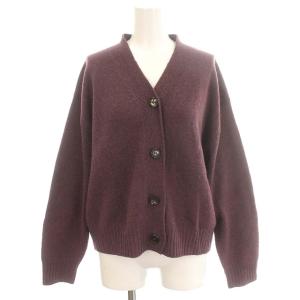 カーディガン カシミヤ混 ニット 長袖 2 M ワイン