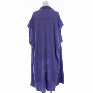 JURGEN LEHL ニット ジレ ベスト ロング ウール アンゴラ M 青 ブルー