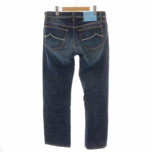 JACOB COHEN デニムパンツ ジーンズ ボタンフライ USED加工 ハンカチ付き 31 M 紺 ネイビー