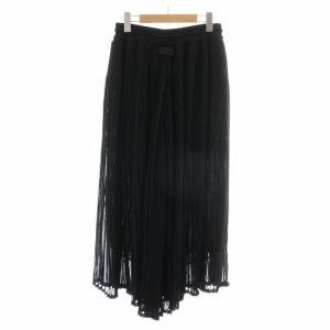 DIESEL ワイドパンツ イージーパンツ プリーツ シアー シースルー S 黒 ブラック