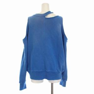 DIESEL スウェット トレーナー ダメージ加工 コットン 長袖 XS 青 ブルー