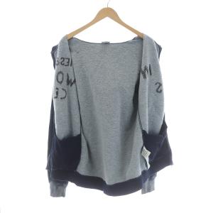 DIESEL パーカー ジャケット ジップアップ ダメージ加工 ロゴ スパンコール XL インディゴ GY09