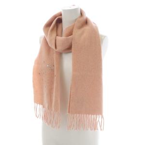 ANTEPRIMA マフラー フリンジ スワロフスキー ラインストーン ウール カシミヤ ピンク GY09