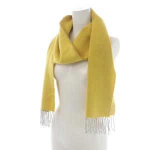 Leilian マフラー フリンジ カシミヤ F 黄色 イエロー グレー GY09