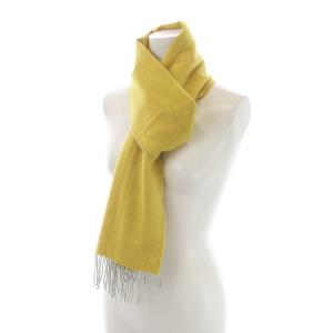 Leilian マフラー フリンジ カシミヤ F 黄色 イエロー グレー GY09
