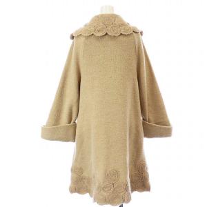 EPOCA ニットコート ステンカラー ロング ウール 40 M ベージュ