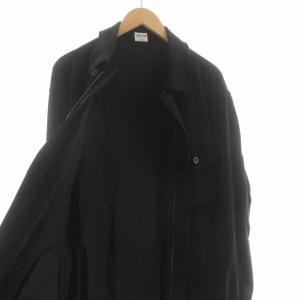 ARMANI COLLEZIONI シャツジャケット ジップアップ 黒 ブラック