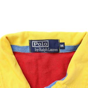 POLO RALPH LAUREN ラガーシャツ ポロシャツ カットソー 半袖 ロゴ プリント M 赤 レッド 白 ホワイト
