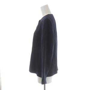 Salvatore Ferragamo スーツ セットアップ 上下 ノーカラージャケット 台形スカート ひざ丈 絹 シルク 46 XXL 44 XL 紺 ネイビー