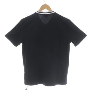 EMPORIO ARMANI Tシャツ カットソー Vネック プルオーバー 半袖 ロゴ プリント L 黒 ブラック 白 ホワイト グレー GY09