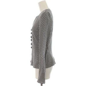 ARMANI COLLEZIONI シャツジャケット スプリング 総柄 リネン混 コットン 長袖 イタリア製 38 S 紺 ネイビー