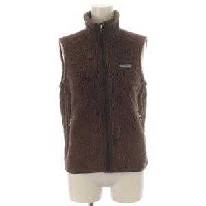 レトロXベスト ボアベスト 23080F9 ロゴ 切替 アウター XS 茶 ブラウン