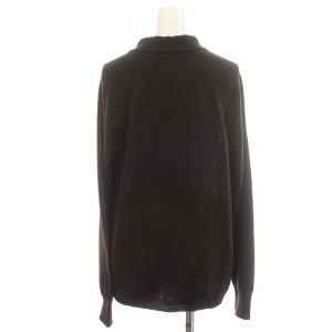 Salvatore Ferragamo カーディガン シルク切替 ヒョウ柄 L 茶 ブラウン