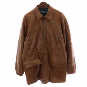 レザージャケット 革ジャン ジップアップ M 茶 ブラウン