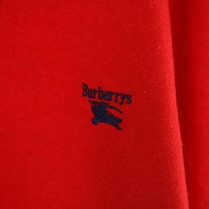 burberrys ニット セーター Vネック ウール ロゴ刺繍 ヴィンテージ 長袖 42 L レッド