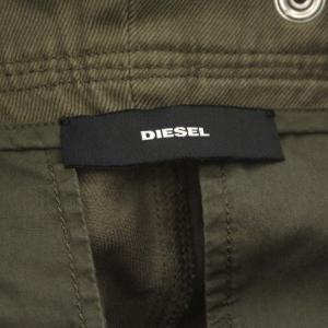 DIESEL ワイドパンツ ハイウエスト タック スリット 24 カーキ