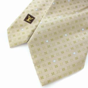 LOUIS VUITTON ネクタイ モノグラム シルク ベージュ